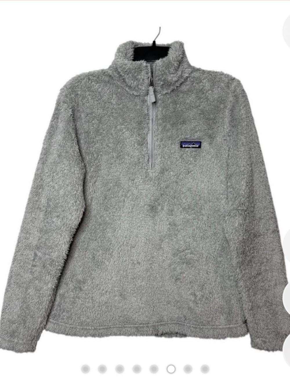 Women’s Patagonia Light Gray Plush Fleece Quarter-Zip Pullover- size medium